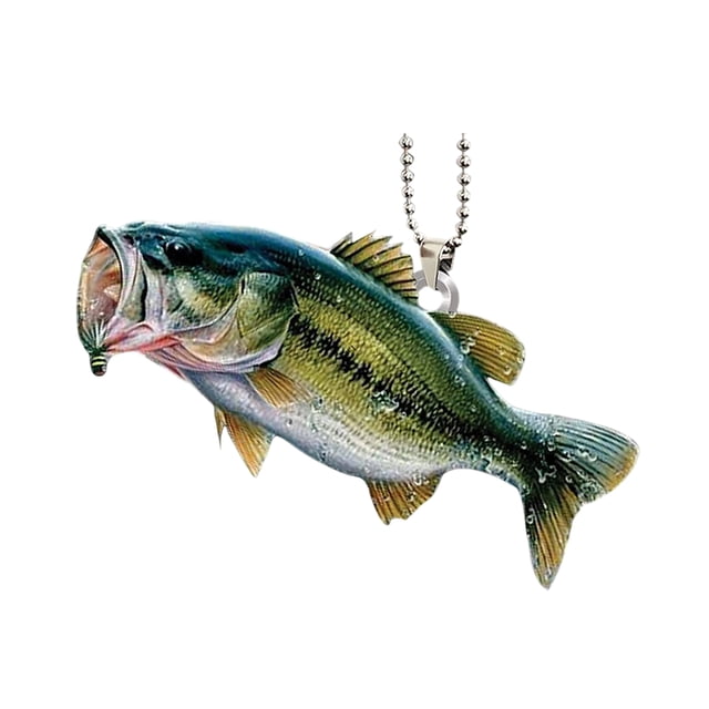 Creative Fish Car Hanging Pendant 2D Flat Acrylic Rearview Mirror Ornament Festive Ocean Theme Decoration for Cars Backpack