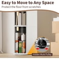 thumbnail image 3 of 3-Tier Narrow Bathroom Storage Cabinet, Slim Rolling Bathroom Storage Organizer with Drawers, Wheels,Toilet Paper Holder, Waterproof No Assembly Organizer for Small Spaces, 3 of 7