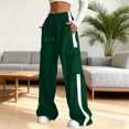 thumbnail image 2 of Kids Cargo Pants High Waisted Wide Leg Cargo Jogger Pants with Pocket Loose Fit Cargo Trousers Y2k Clothes Summer Outfits 7-8 years, 2 of 6