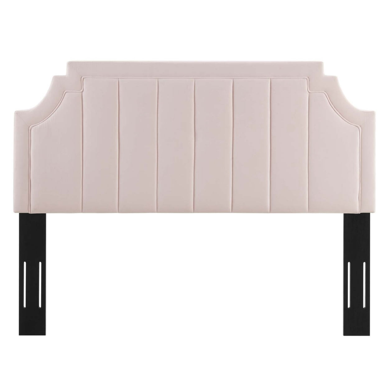 Modway Alyona Channel Tufted Performance Velvet Full/Queen Headboard in Pink