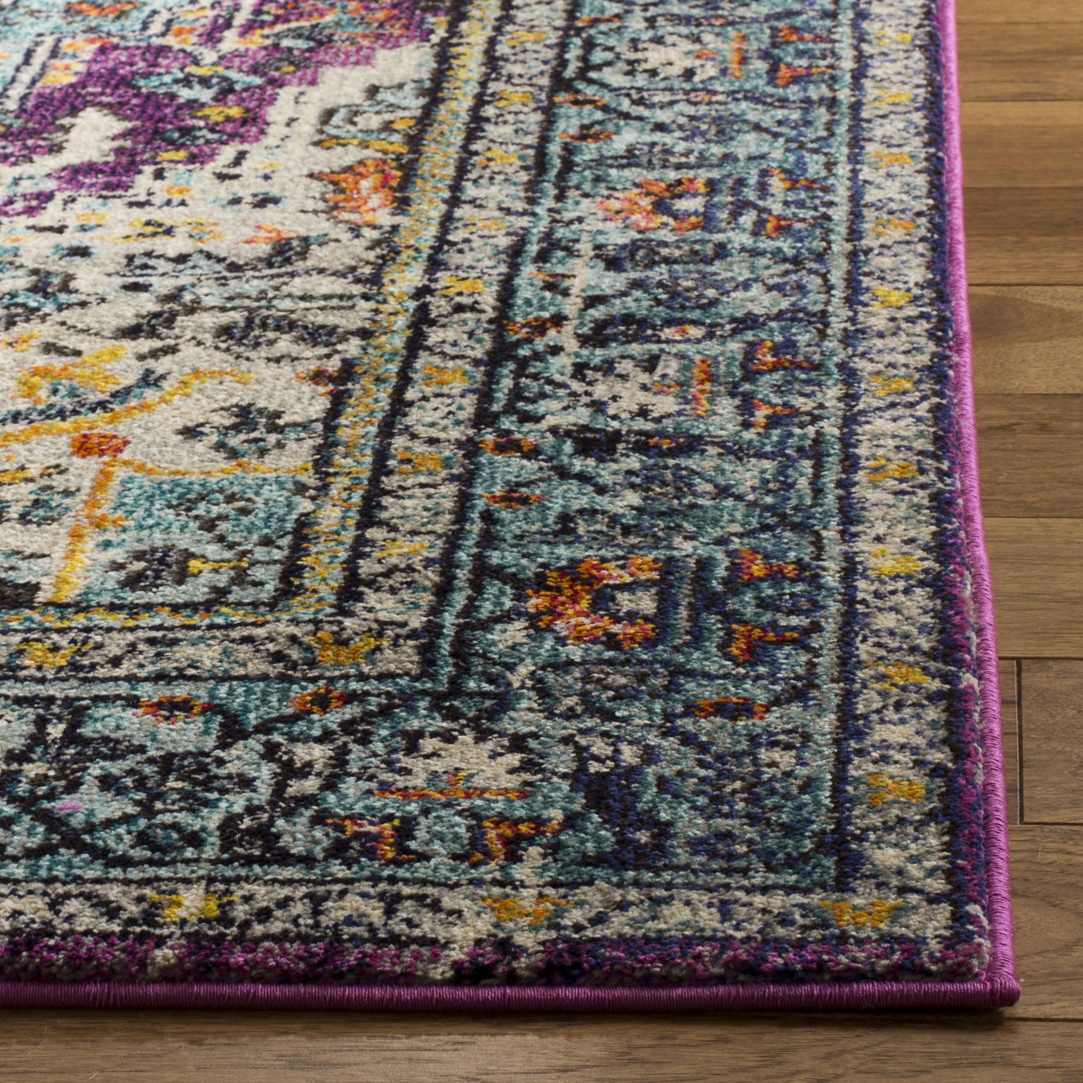 SAFAVIEH Monaco Durward Oriental Runner Rug, Violet/Light Blue, 2'2" x 10'
