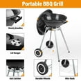 thumbnail image 3 of iMucci 18 Inch Portable Charcoal Grill with Wheels for Outdoor Cooking Picnic Barbecue Camping BBQ Coal Kettle Grill - Heavy Duty Round with Thickened Grilling Bowl Wheels for Small Patio Backyard, 3 of 7