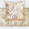 thumbnail image 3 of The HomeCentric King / Queen / Twin Beige Decorative Bed Runner Full 68"x18" Bed Runner WITH Two Pillow Cover, Floral, Pearl, Jute Lace, Embroidery Bed Scarf on Cotton fabric - Floral Luster, 3 of 3