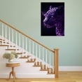 thumbnail image 3 of Mudket Purple Glitter Rhinestone Leopard Profile Canvas Wall Art, Luxury Glam Wildlife Trendy Wall Art Print for Living Room Bedroom Home Decor, Framed Ready to Hang - 12"L x 8"W, 3 of 9
