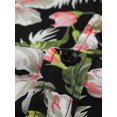 thumbnail image 6 of INSPIRE CHIC Men's Shirt Flower Palm Pattern Long Sleeve Button Down Hawaiian Shirt XL Black Green, 6 of 7