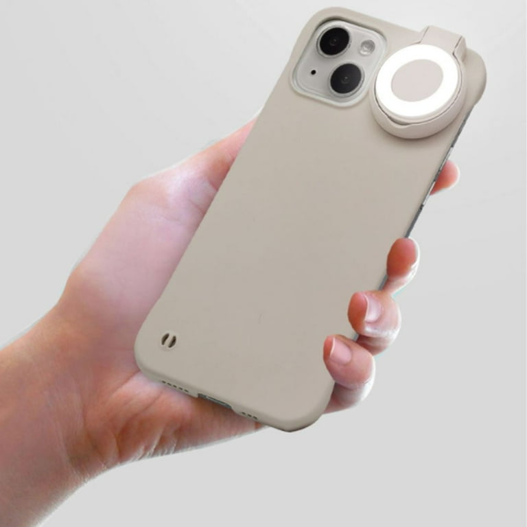 Mionbel iPhone 15 Pro Max Selfie Ring Light Flip Case, Shockproof
