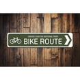 thumbnail image 1 of Bike Route Novelty Decor, Metal Wall Sign - 4x18 Inches, 1 of 4