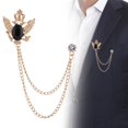 thumbnail image 6 of Segolike Suit Brooch with Chain Eagle Brooch Pin Alloy Badge Lapel Pin Men's Lapel Brooch for Career Suit Clothing Tuxedo Shirts Decor Gold and Black, 6 of 8