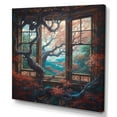 thumbnail image 2 of Designart "Orange And Brown Branches In Window IV" Farm Door and Windows Wall Art For Kitchen, 2 of 5
