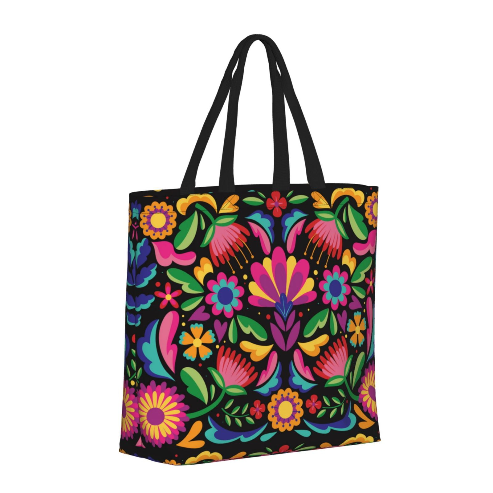 Ocsxa Colorful Floral Embroidery Mexican Tote Bag For Women Ocsxa Colorful Floral Embroidery Mexican Tote Bag For Women