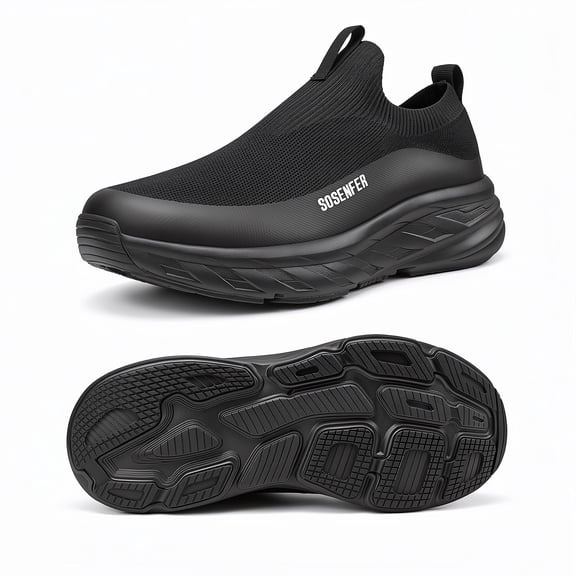 Sosenfer Men's Lightweight Slip On Walking Shoes Breathable Running Sneakers