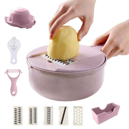 

Onion Chopper with Drip Basket Cutter with Protective Cover for Hotel Canteen Pink 12 Piece Set