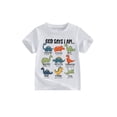 thumbnail image 1 of Argulvti T-Shirt d'Été pour Petits Garçons, Manches Courtes à la Mode, Col Rond, Imprimé de Lettres Dinosaure, 1 of 7