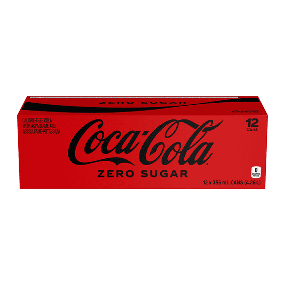 Coca-Cola zéro sucre 355mL Canettes, paquet de 12 12 x 355 ml