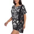 thumbnail image 2 of Fuzoiu In Pizza We Crust Art Print Women's Short-Sleeved Pajama Set,Lounge Sleepwear Set,Womens Pajama Sets 2 Piece,Button-Up Top and Shorts with Pockets-3X-Large, 2 of 7