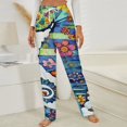 thumbnail image 3 of Floral Seahorse Art Print Winter Female Pants Flannel High Waist Women Pants Lady Warm Straight Leg Plush Trousers, 3 of 7