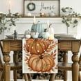 thumbnail image 2 of SM-XLHN Orange Polka Dot Pumpkin Eucalyptus Wood Fall Table Runner, Seasonal Autumn Kitchen Dining Table Decoration for Home Party Decor 13x72 Inch, 2 of 6