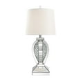thumbnail image 2 of Pemberly Row 1-Light Drum Shade Glass Table Lamp in White/Mirrored, 2 of 4