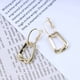thumbnail image 3 of Pendientes colgantes cuadrados huecos retro, pendientes cuadrados geométricos, pendientes huji cuadrados, colgante trapezoidal geométrico dorado, 3 of 5