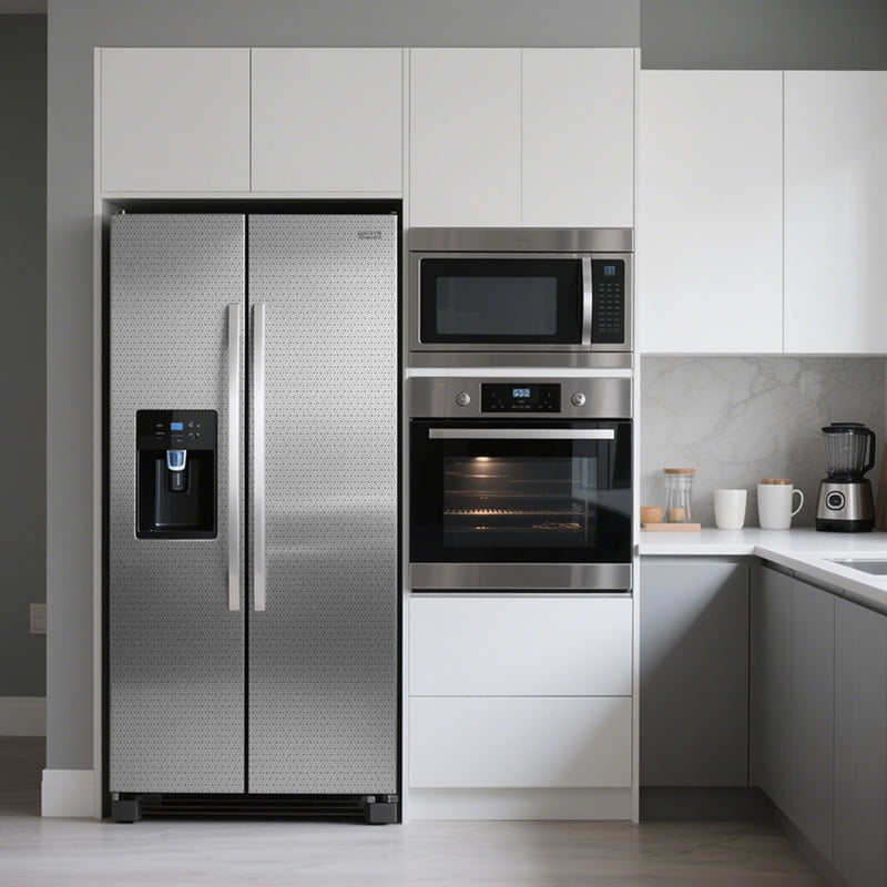 Brushed Metal Texture PET Peel and Stick Wallpaper Self Adhesive Waterproof Metallic Vinyl Finish for Wall Backsplash or Furniture Industrial Style Refrigerator Color Change 23.62 in*118/ 197 in