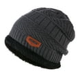 thumbnail image 2 of HESHENG Mens Winter Beanie Hat Warm Knit Hat Thick Fleece Lined Skull  Dark Gray, 2 of 5