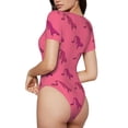 thumbnail image 2 of Fotbe Leopard Print Body de Mujer con Cuello Redondo y Mangas Cortas, Sin Mangas Ajustado, Suave, Cómodo y Básico-Large, 2 of 7