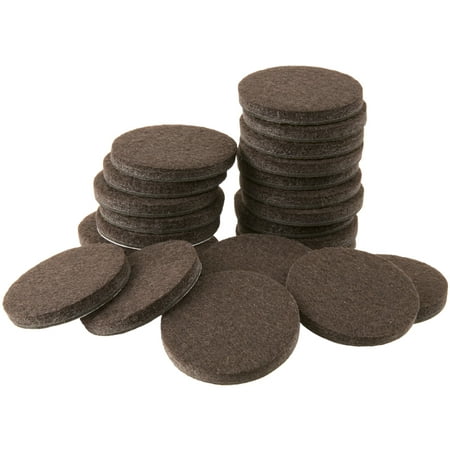 softtouch 1 1/2" Round Heavy-Duty Self-Stick Felt Furniture Pads, Brown (24 Pack)