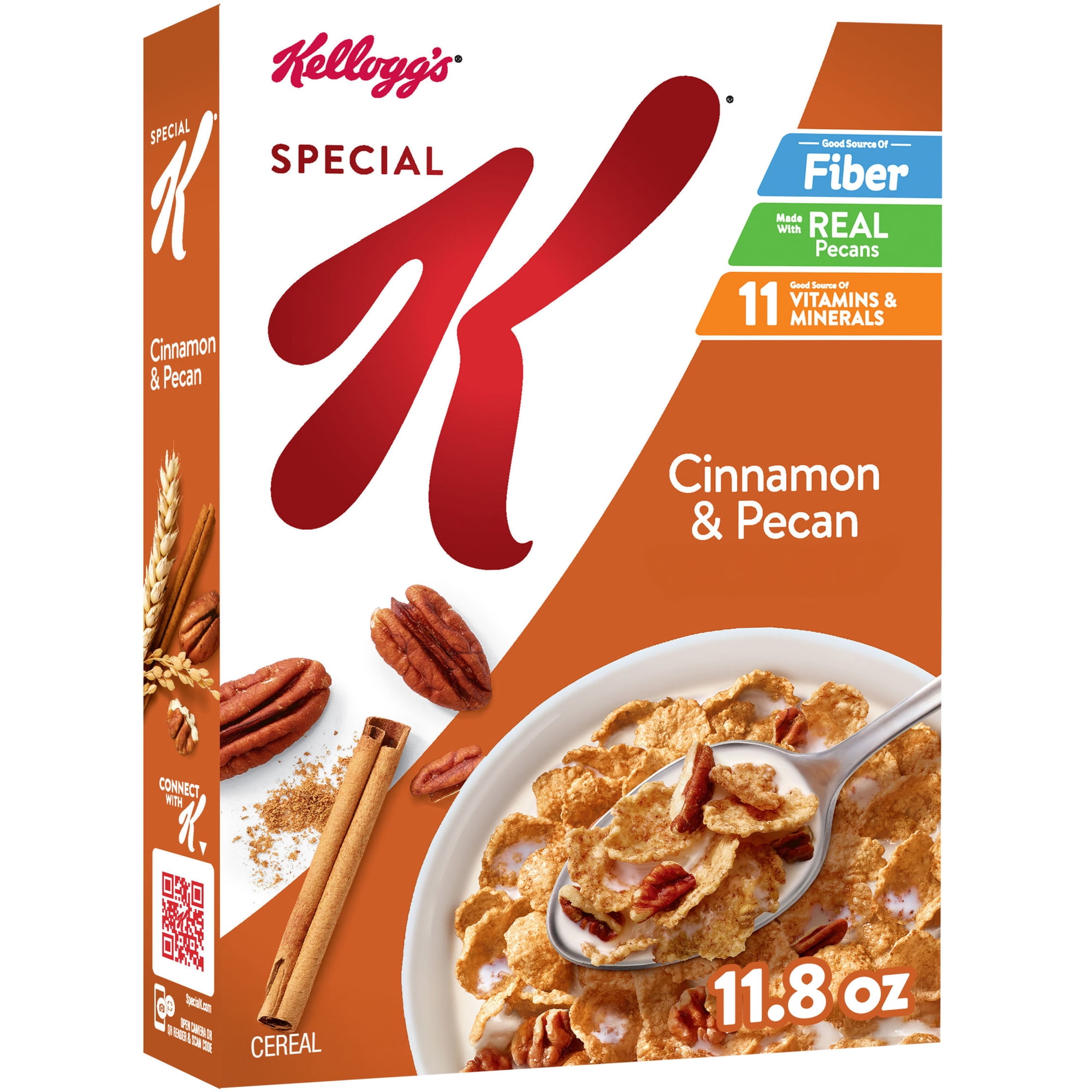 Kellogg's Special K Cinnamon and Pecan Breakfast Cereal, Good Source of Fiber, 11.8 oz
