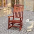 thumbnail image 3 of BizChair Set of 2 All-Weather Rocking Chair in Red Faux Wood, 3 of 12