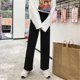 thumbnail image 4 of Pantalones deportivos Mujer Pantalón largo holgado informal de cintura alta con pierna ancha, Negro, L Speravity AP001468-09B, 4 of 7