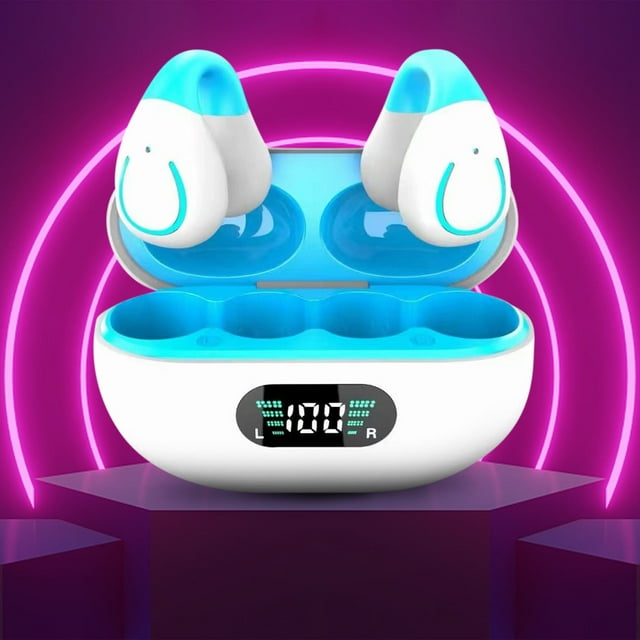 Auriculares Bluetooth, Auriculares inalámbricos, Auriculares Bluetooth, Auriculares Bluetooth con clip de anillo, Auriculares estéreo de oreja a oreja, Auriculares Bluetooth