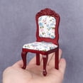 thumbnail image 3 of Silla de comedor en miniatura Dollhouse, color madera roja, vintage, 3 of 3