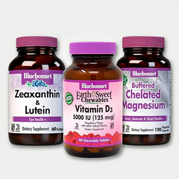 Bluebonnet – VitaminD3 5000IU   Magnesium   Zeaxanthin plus Lutein