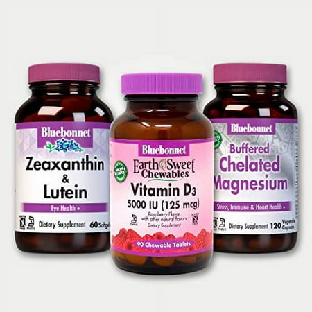 Bluebonnet – VitaminD3 5000IU + Magnesium + Zeaxanthin plus Lutein
