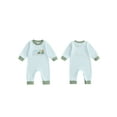 thumbnail image 2 of Rovasas Baby Boy Romper Embroidered Striped Long Sleeve Infant Jumpsuit, 2 of 9