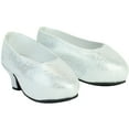 thumbnail image 1 of Sophia's Sparkling High Heels with Closed Toes and Glitter Platform Pumps for 18 Inch Dolls, Silver, 1 of 4