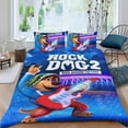 thumbnail image 2 of Rock Dog Conjunto de sábanas temático, trío de piezas, cómodo y amigable con la piel, diseño único, regalo de decoración para el hogar para familiares, amigos y fans,135cm *200cm, 2 of 6