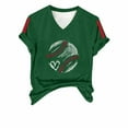 thumbnail image 4 of Womens Shirts Summer Baseball Festival Solid Color Baseball Printed V Neck Short Sleeved Top Womens Tops, 4 of 6