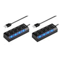thumbnail image 2 of ZLight USB Hub 4/7 Port USB 1.1 Hub Splitter With ON/OFF Switch Multi USB C Hab Converter Adapter For PC Computer Accessories Black 4 holes 2Set, 2 of 6
