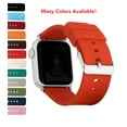 thumbnail image 2 of Bandini Compatible Sport Apple Watch Band 44mm 42mm 45mm 38mm 40mm 41mm, Silicone Rubber iWatch Band for Apple Watch SE 9 8 7 6 5 4 3 2 1 Ultra 49mm - Orange / Silver, 2 of 8