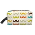 thumbnail image 2 of Uemuo Colorful Mustache Pattern Portable Toiletry Bags with Handle, Waterproof travel Make up Bags for Women, Large Capacity Travel Cosmetic Bags, 2 of 9