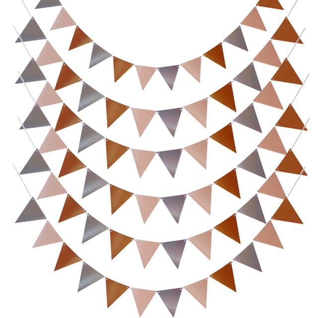 6 juegos de pancartas de banderines, banderines multicolores de papel colgante, banderas triangulares, banderines de arcoíris para decoraciones de festivales de fiestas de cumpleaños Zhivalor BST3069286-2