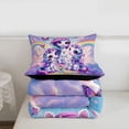 thumbnail image 5 of Erosebridal Cute Rainbow Unicorn Twin Comforter Sets,Colorful Butterfly Purple Floral Bedding Set For Kids Girls,Reversible Black 2 Pieces, 5 of 7