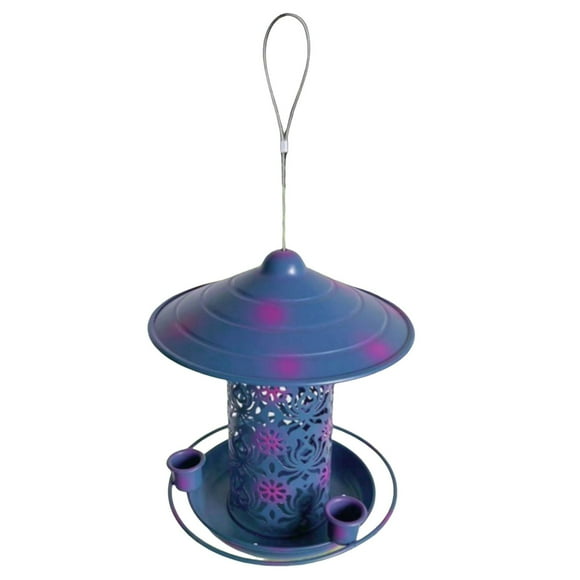 Hanging Bird Feeders For Outdoors Garden Decoration Birdfeeder Food Bowl For Balcony Porch Backyard Patio Outside Blue With Red Dots Squirrel Feeders for outside And Squirrel Feeder Wild Feeders