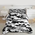 thumbnail image 2 of Feelyou Black Grey Camo Twin Comforter Sets, Abstract Ombre Stripes Bedding Set, 2-Piece, 2 of 8