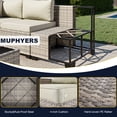 thumbnail image 2 of 16-Piece Outdoor Patio Furniture Set with Rocking Swivel Chair, Wicker Rattan Sectional Sofa Conversation Set with 55,000 BTU Fire Pit Table with Ottomans, Backyard Furniture,Off-White, 2 of 11