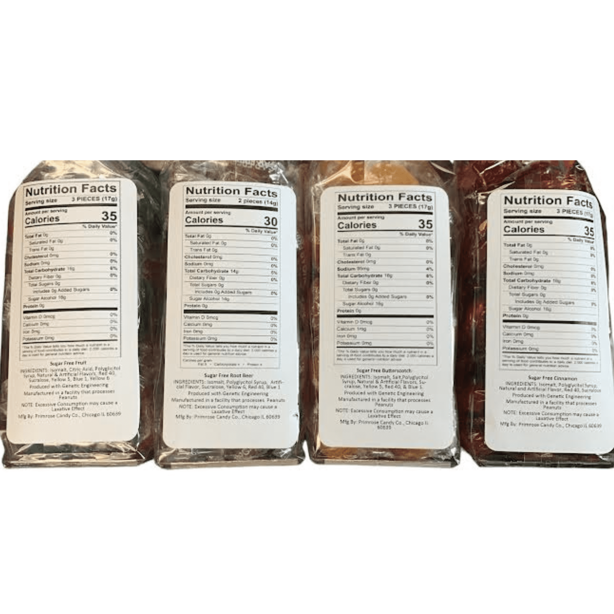 Sugar Free Candy Variety Gift Box Sugar Free Hard Candy Bulk Candy Individually Wrapped 4 Assorted Flavor Bags -Root Beer Barrels, Cinnamon, Butterscotch, and Fruit Flavors