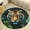 Flannel-1, variant on Tiger in Jungle Leaves Round Area Rugs for Bedroom Living Room, 4FT Soft Comfy Indoor Circle Carpets, Floor Mat