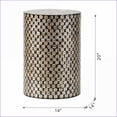 thumbnail image 5 of Accent Stool Modern Drum Black/Gold MDF & Capiz 14x14x20 Inches – Living Room/Dining/Entryway | Black+Gold | MDF;Capiz, 5 of 5
