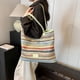 thumbnail image 5 of Bolso Hobo Bag Colorido A Rayas para Mujeres Compras Viajes, 5 of 9